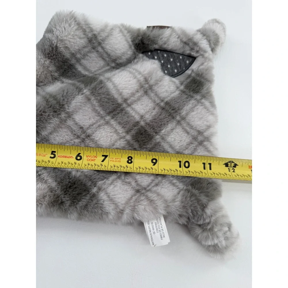 DEMDACO Koala Security Blanket Infant Grey White Plaid Lovey Soft Toy